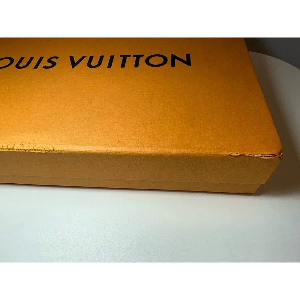 Louis Vuitton Empty Magnetic Gift Box Orange Storage Case 12x8x2 Authentic FLAW